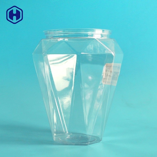 Diamond Shape Clear Plastic Cans Delicate Airtight Empty Plastic Tubs