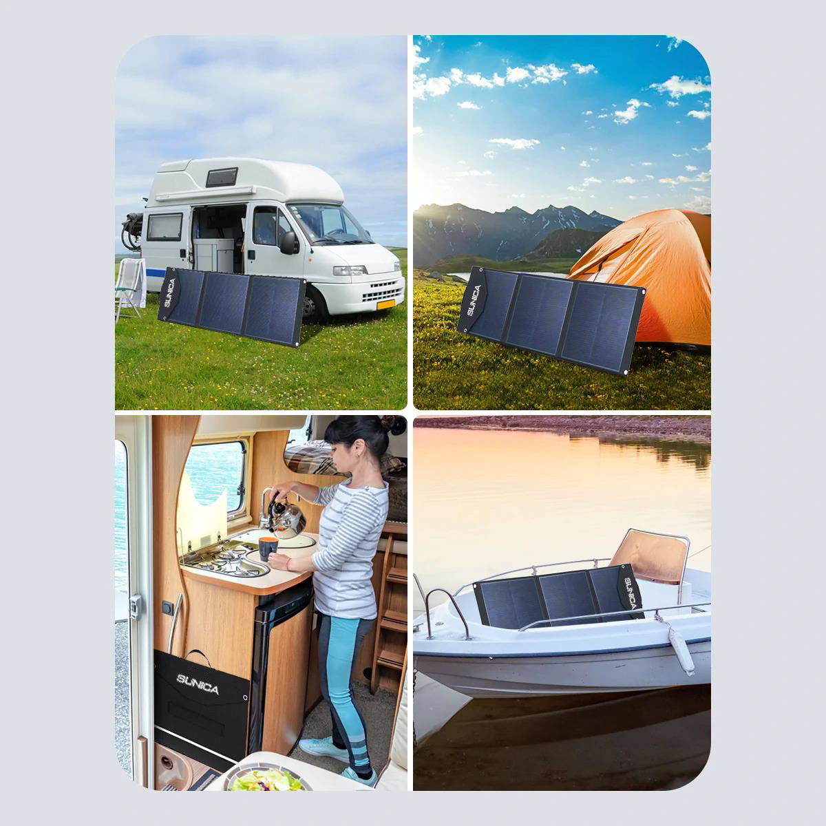 Portable Panels 100W 19V Folding Solar Panel Outside Camping