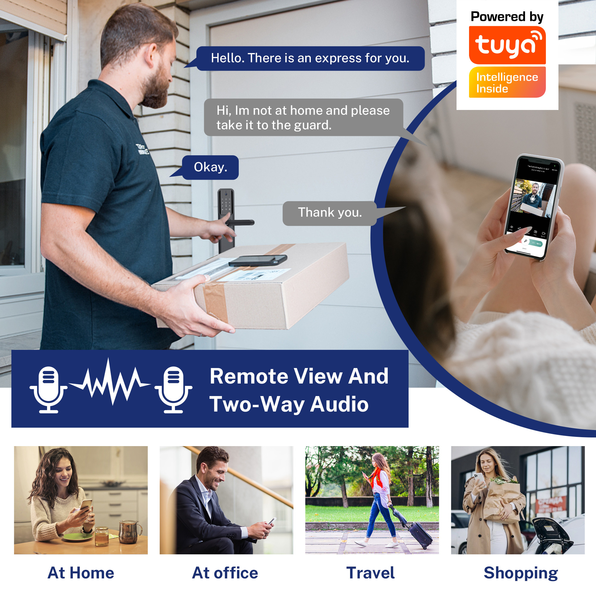 Waterproof Fingerprint Smart Camera Door Lock With Video Dobell