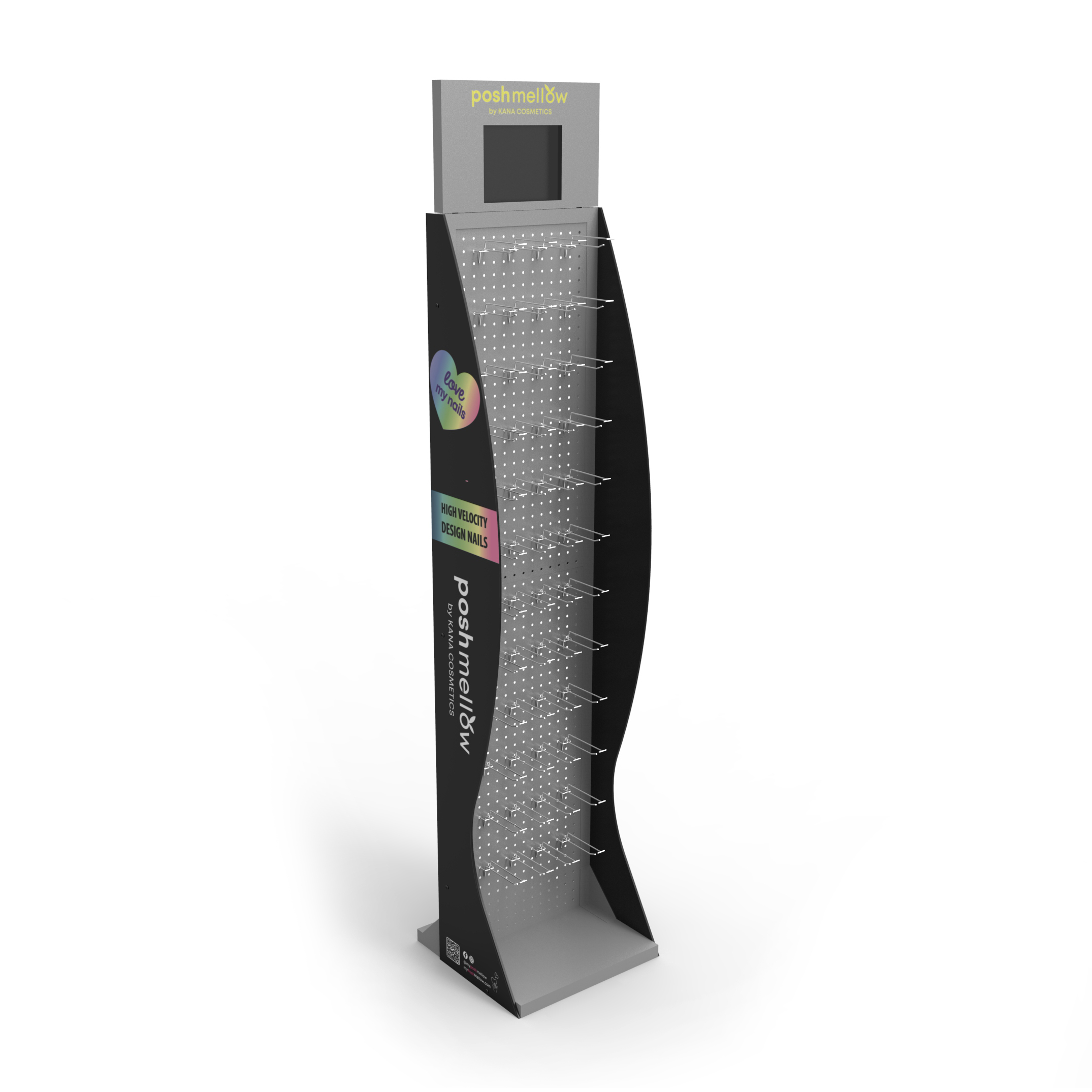 Retail Store Glove Display Stand Peg Display Stand With LCD Screen