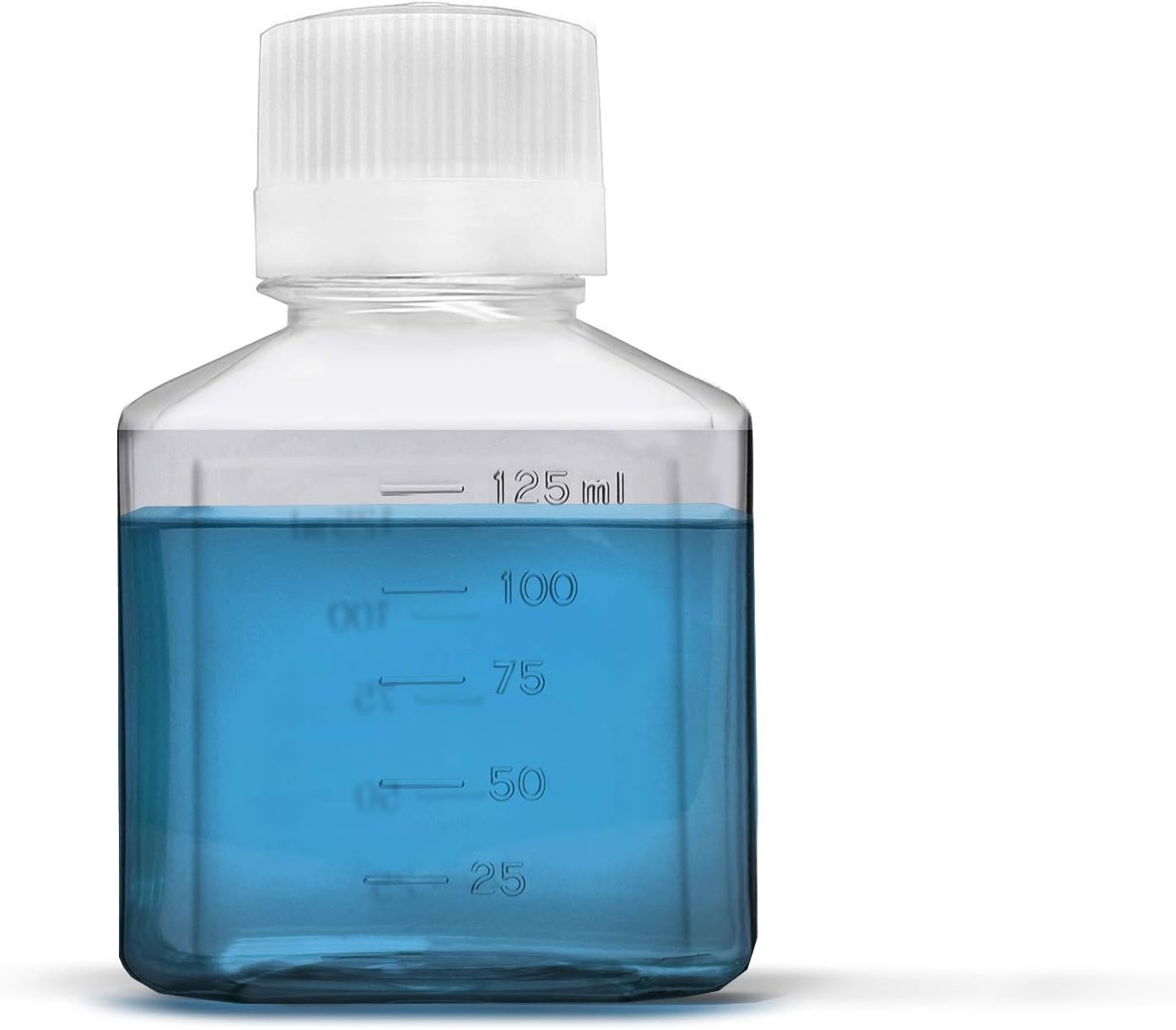 Laboratory Polypropylene Wide Mouth Reagent Bottle with Graduated Scale, Reusable Plastic Bottles with Caps
