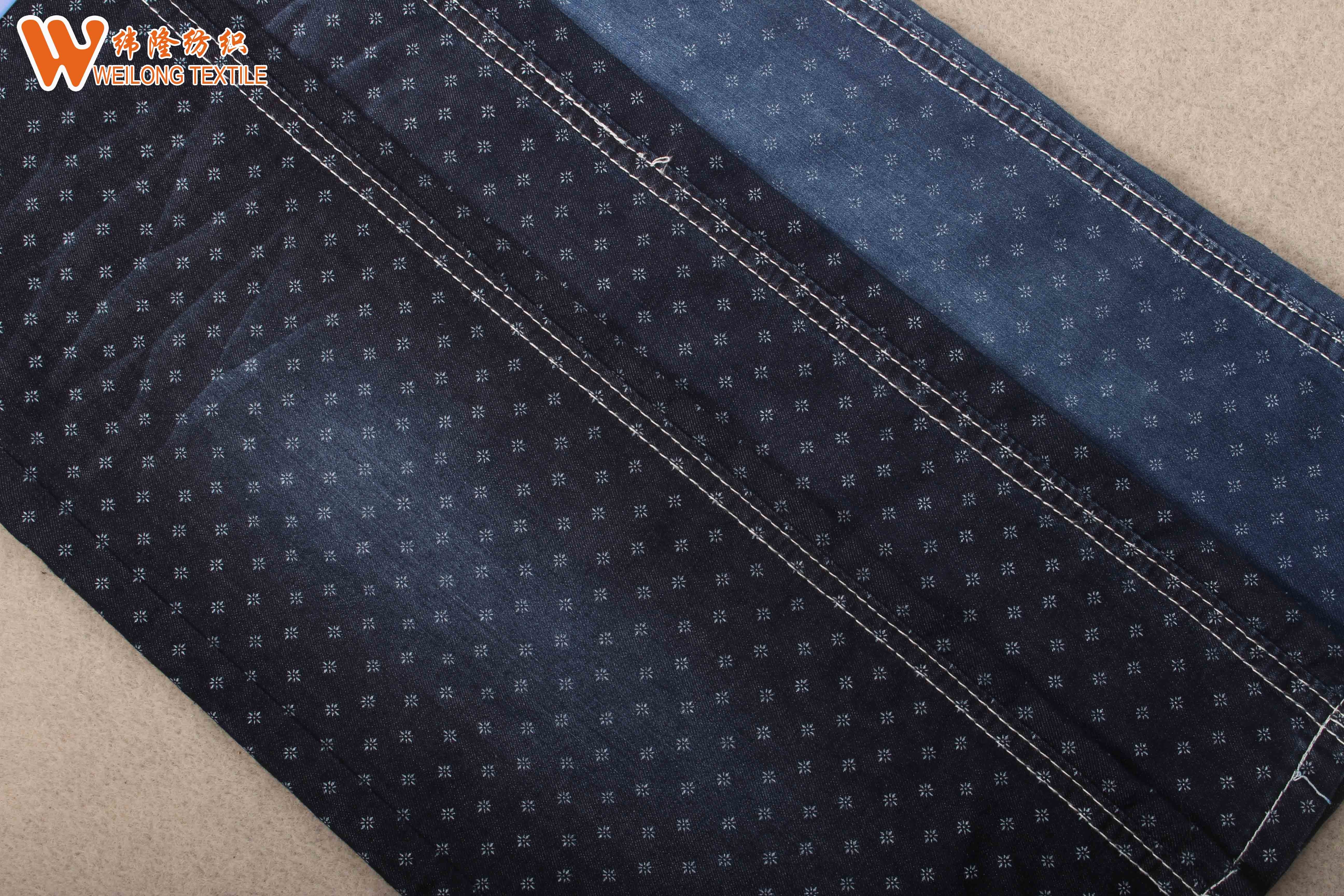 5.7oz Lightweight Shirt Flower Floral Denim Fabric Thin Printed Denim Fabric