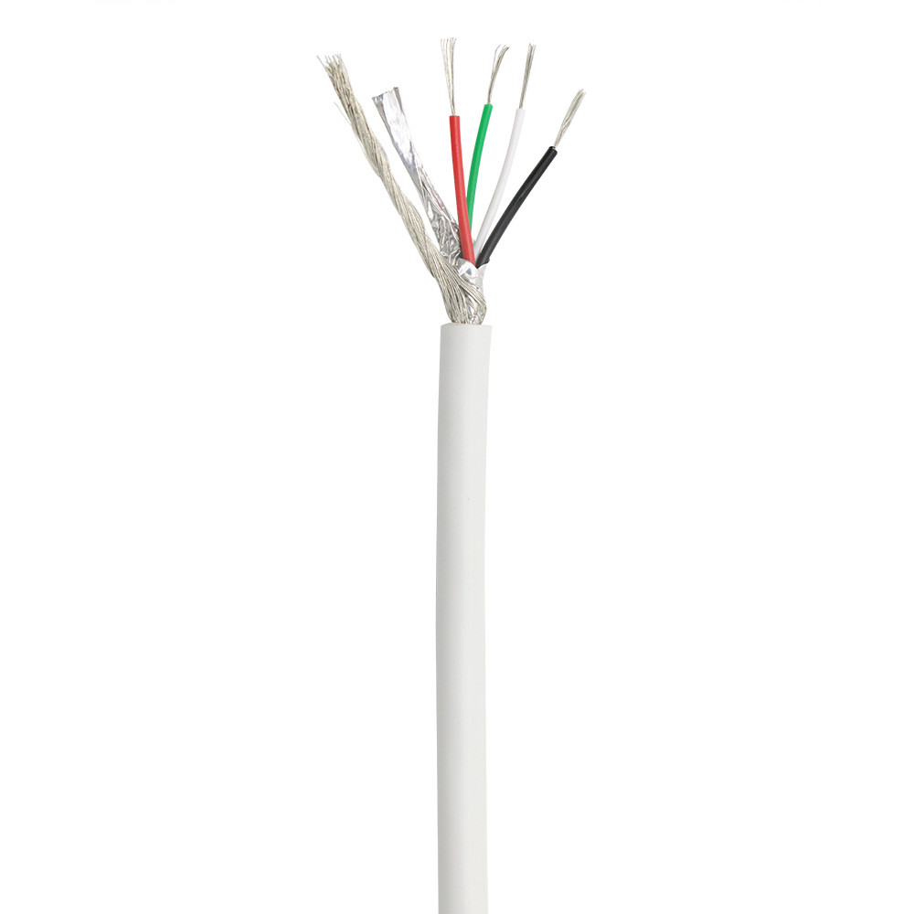 300V Fire Rated Power Cable / Shielding 2-24 AWG Copper Conductor Foil Braid Shielded