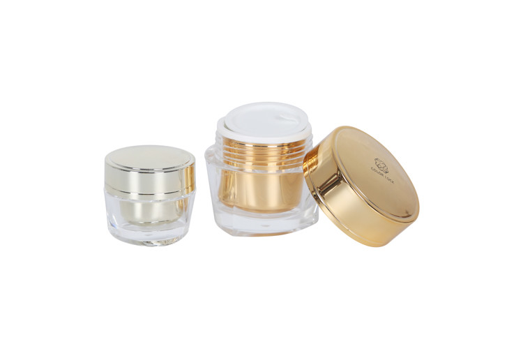 Popularity Gold Cosmetic Packaging Set 150/200ml PETG Toner Bottle Lotion Bottle 15/50g Acrylic Cream Jar