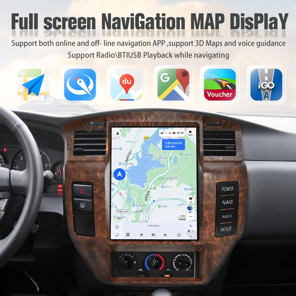 Aftermarket Touchscreen Y61 Nissan Patrol Head Unit 2004-2019 GPS For Car