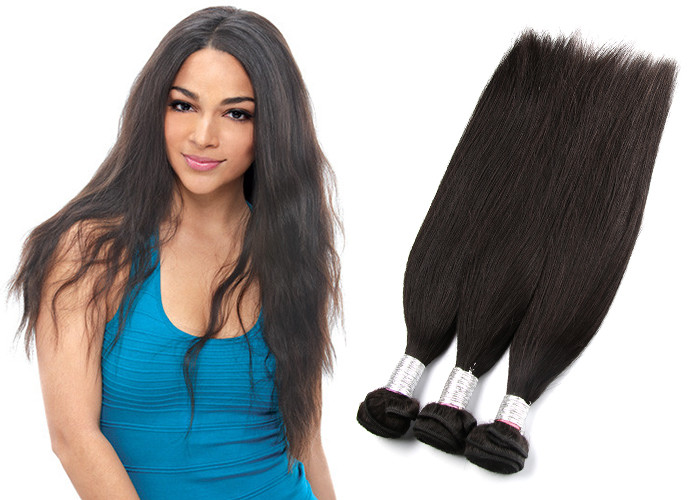 Silky Straight Bundles Non - remy Hair Extensions 1 Piece 10 - 28 Inch Natural Color