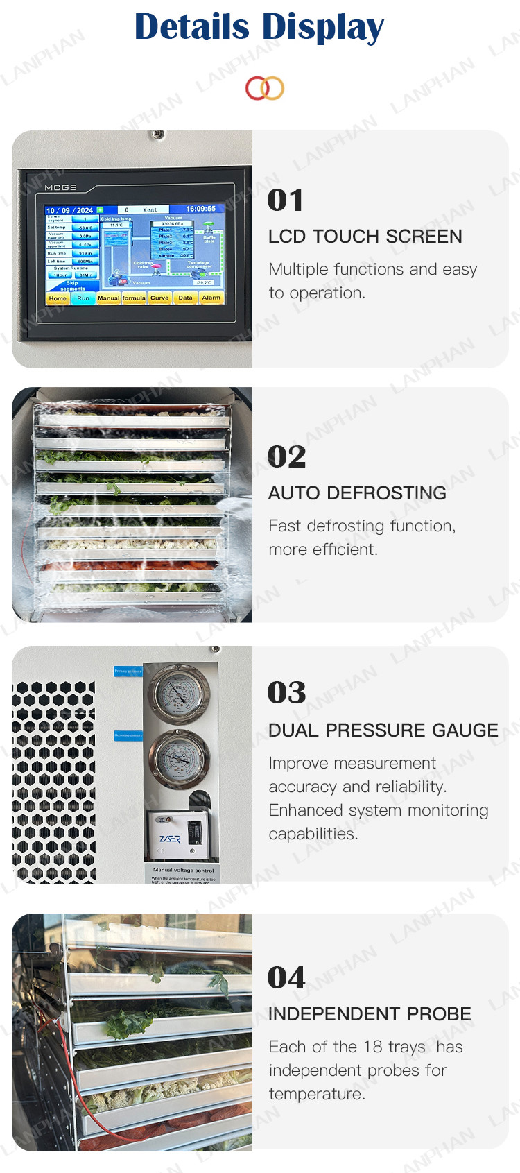 5M2 18 Trays Home Commercial Large Vacuum Freeze Dryer Machine For Food Fruit Vegetables
