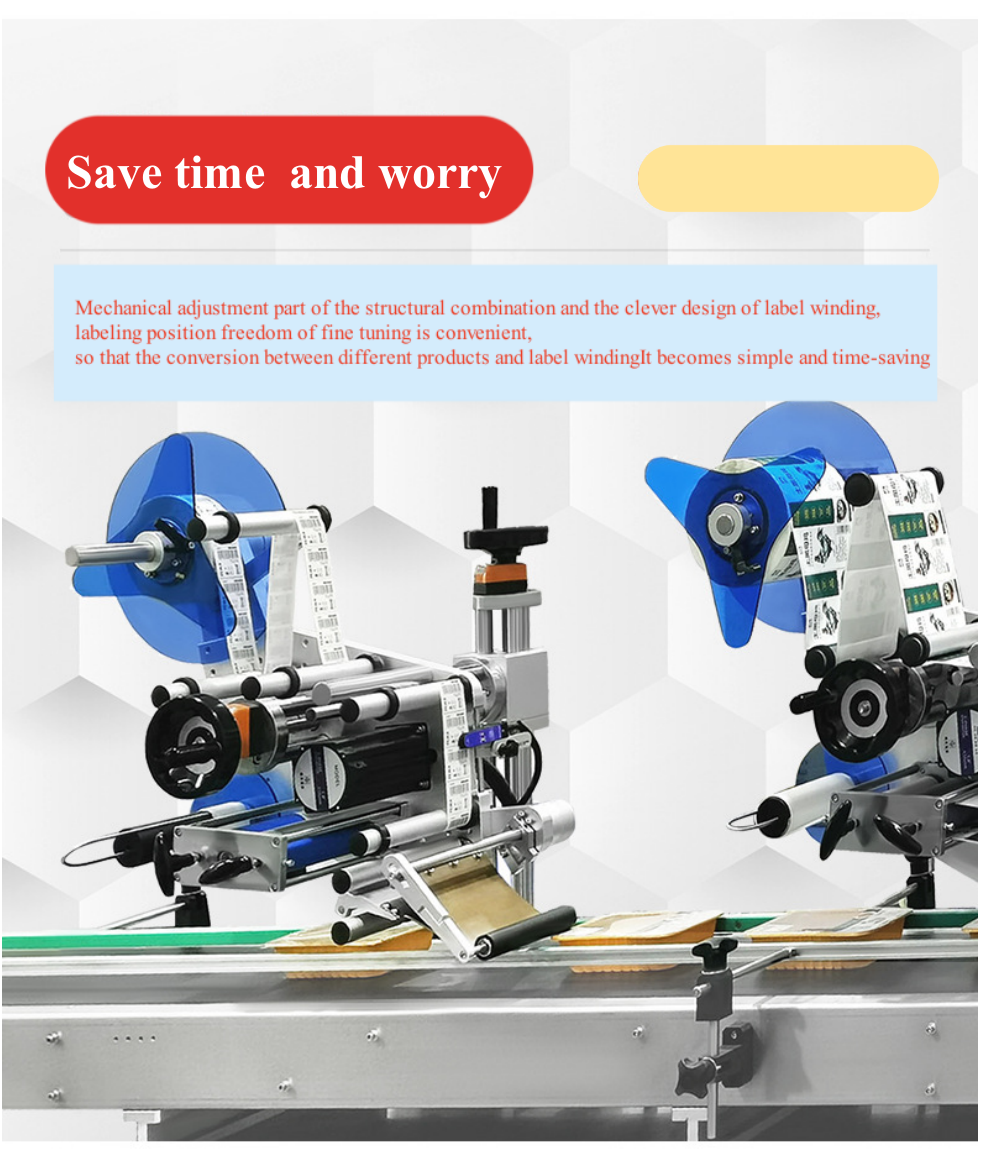 Automatic plane label machines double vegetable cling film labeling machine