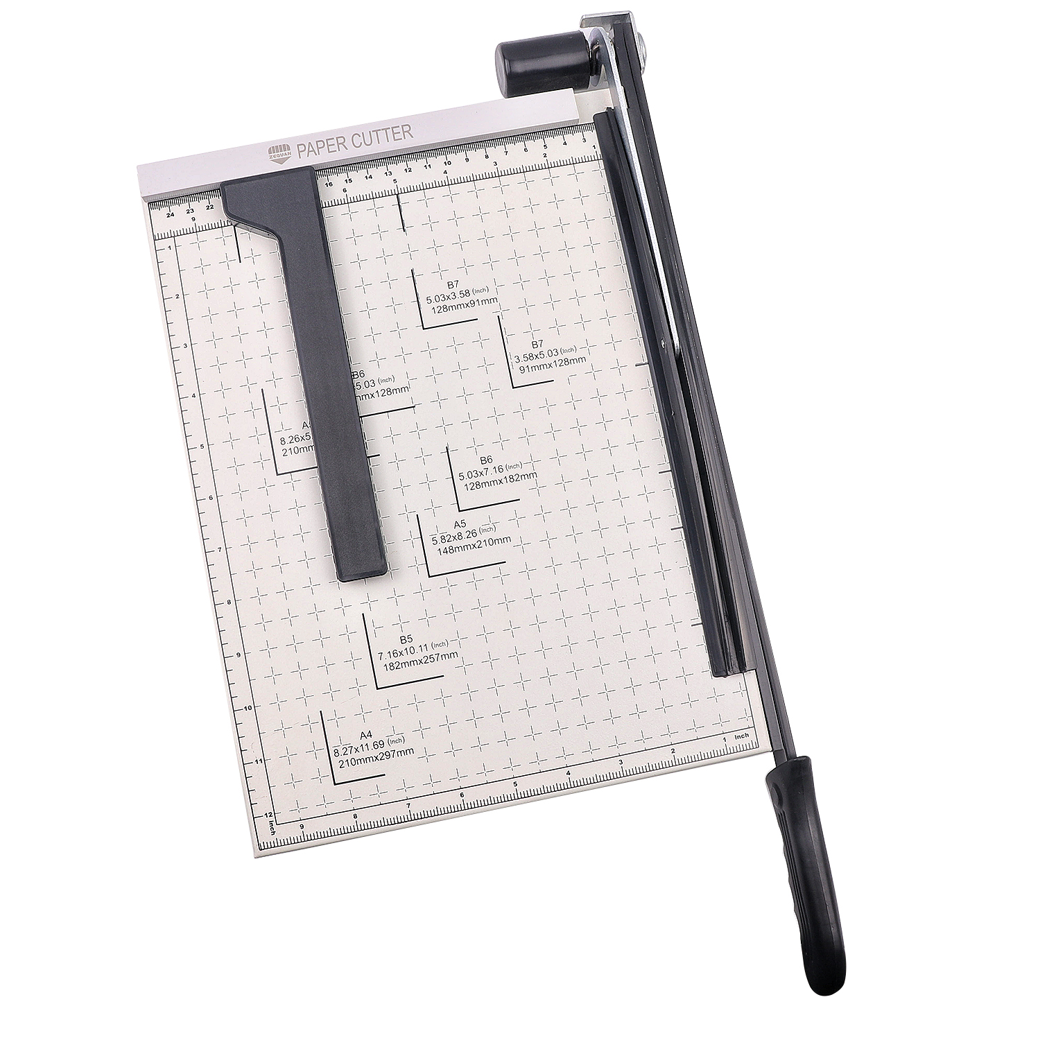 12 Sheets Cutting Capacity Mini Manual Guillotine A4 Paper Cutter with Layering in White