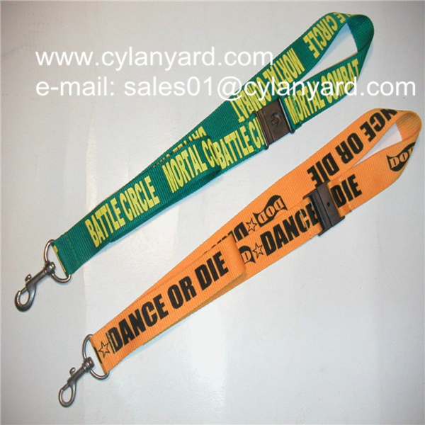 polyester lanyard with breakaway release buckle