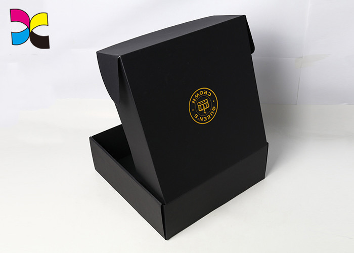 Hot Stamping OEM Cosmetic Box Packaging / Black Cardboard Shipping Boxes