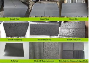 Buy cheap Hainan Black Lava Sands Blasted Bluestone Black Dark Basalt Flamed Grooved Natural Stone Tiles Slabs product