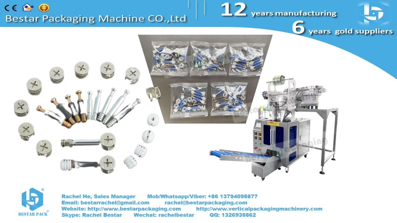 Furniture cam lock fitting counting packaging machine