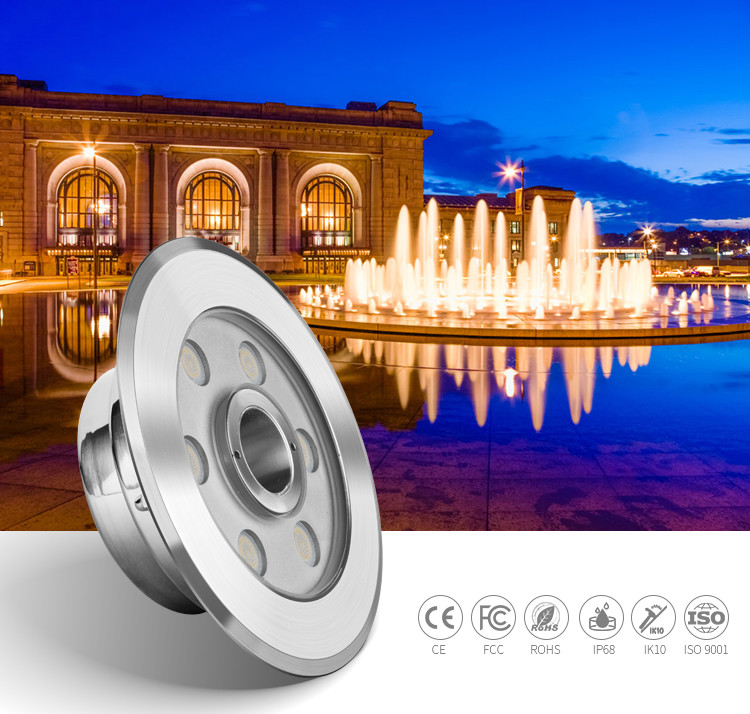 9W IP68 Submersible Led Fountain Lights, Outdoor Small Led Fountail Lights