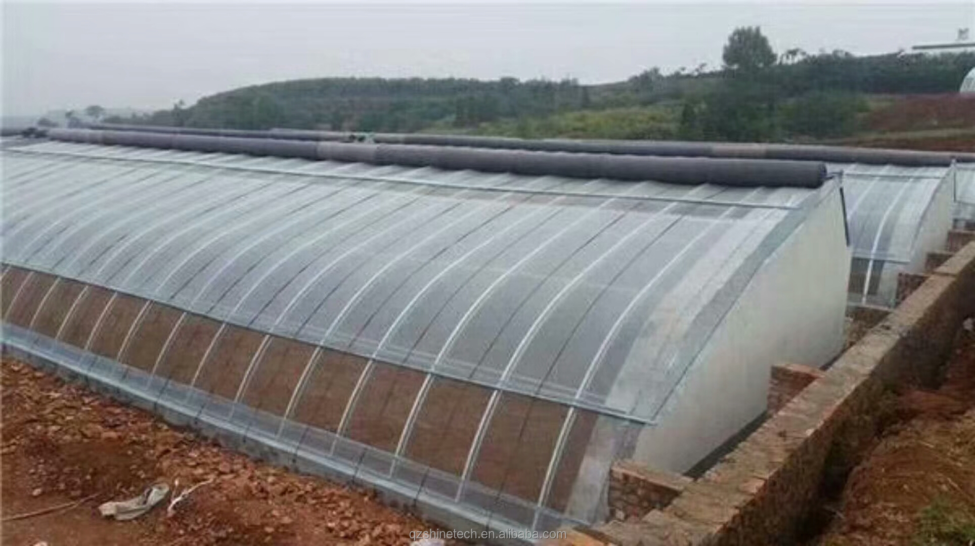 Drawing Solar Greenhouse Kit 4-6M Height With Galvanized Steel Frame