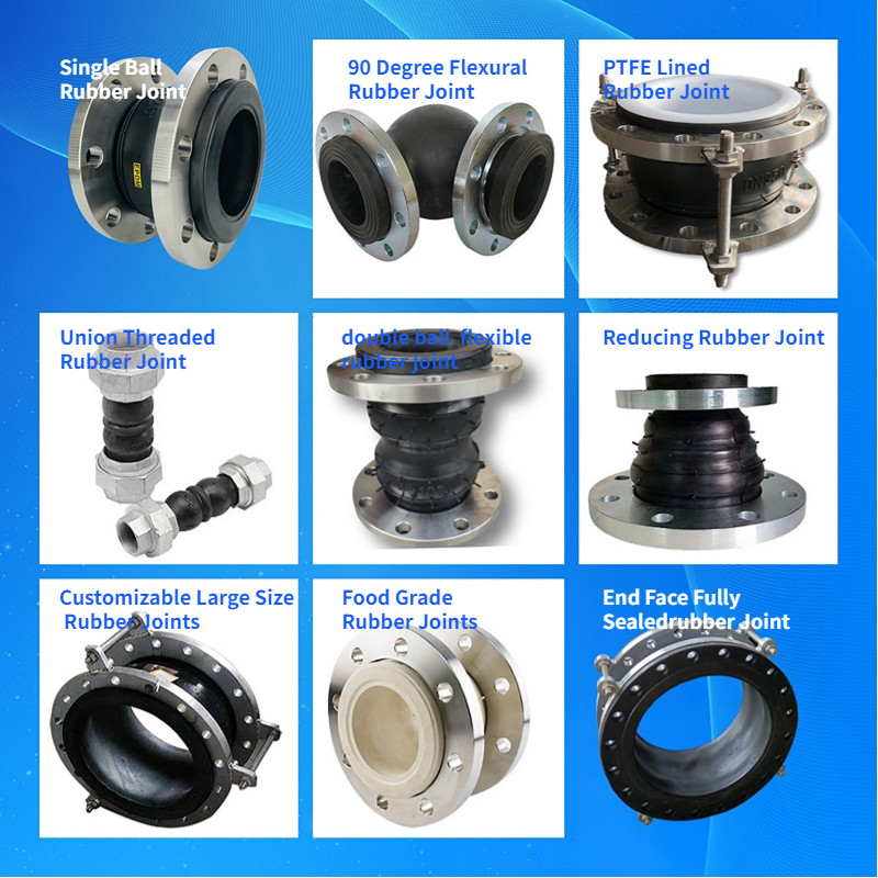 DN25-DN3000 flexible pipe expansion joint rubber Fully End-Sealed Flanged Bellows EPDM Single Sphere