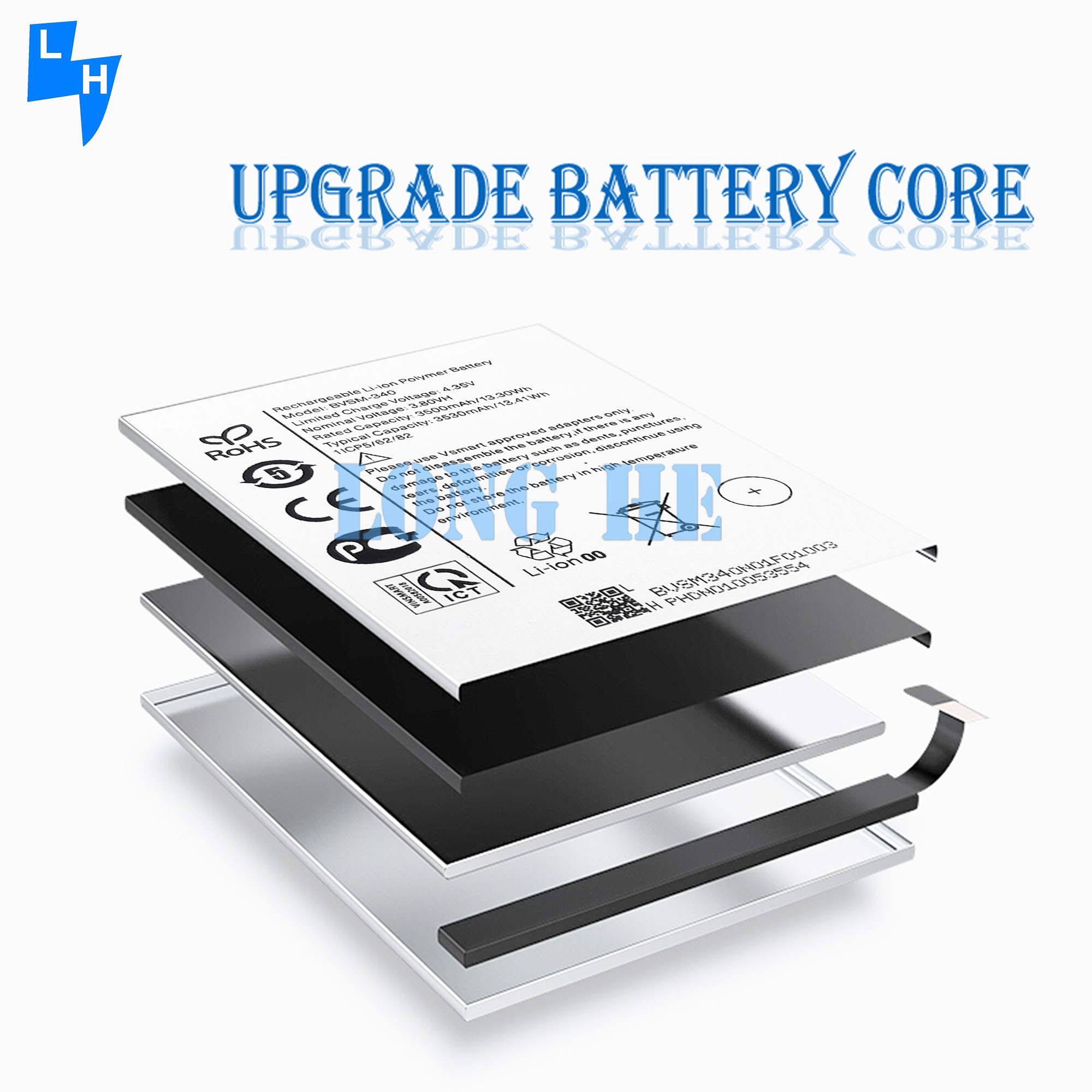 Original BVSM-340 Li-ion Polymer Battery 3530mAh 3.80V for Vsmart Star 4 Mobile Phone