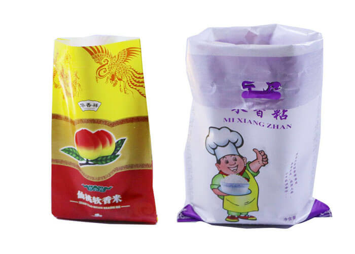 Double Sides Printed Pp Woven Sack Bags For Com Starch / Plastic Resin