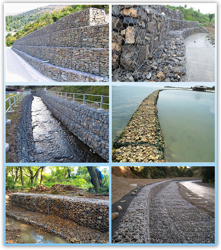 Galvanized 4mm Gabion Fence System Stainless Steel Wire Welded Gabion Wall