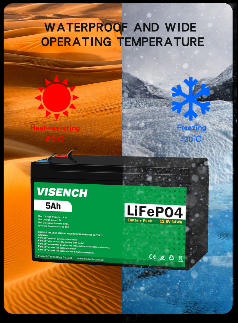 Visench Direct factory high quality 12v 5ah solar battery lithium Li-Ion Energy Storage Battery