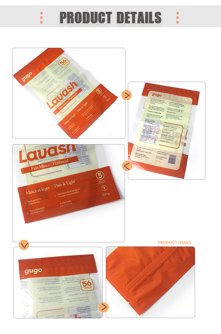 500g 1000g Flat Bakery Bread Packaging Eco Friendly Bread For Wheat Flour Three Side Seal