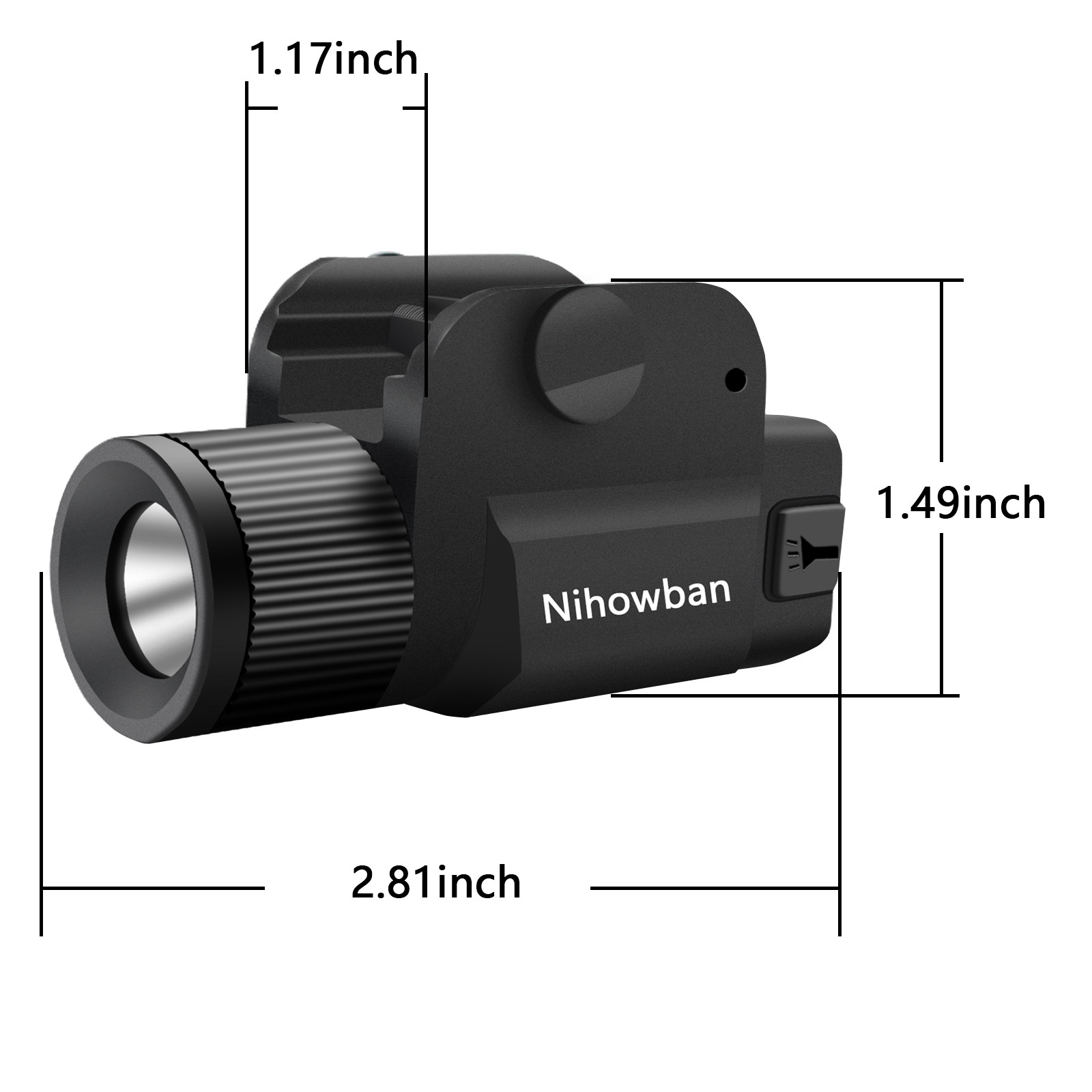 IPX4 Pistol Laser Flashlight 800 Lumens Rechargeable Tactical Laser Flashlight