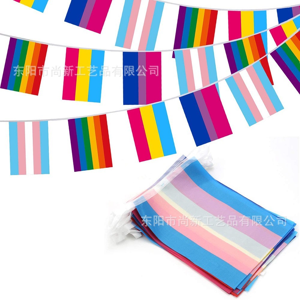 Hanging Party LGBT Flag Pennant Lesbian Pride Flag Custom Size