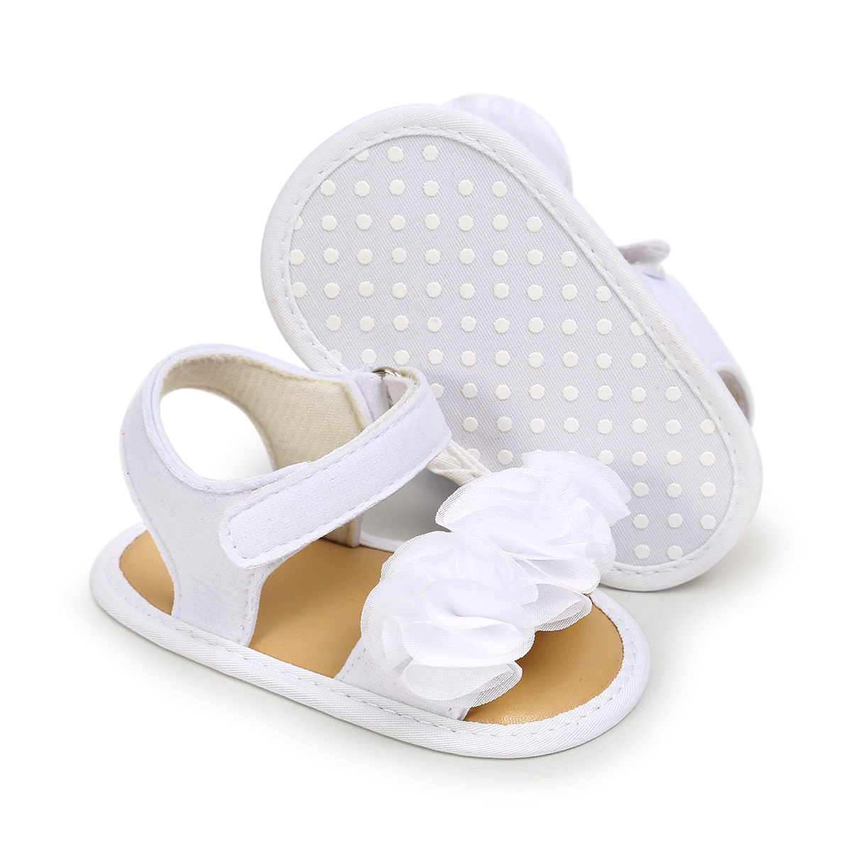 New style Lace flower hairpin lovely Princess barefoot baby girl sandals