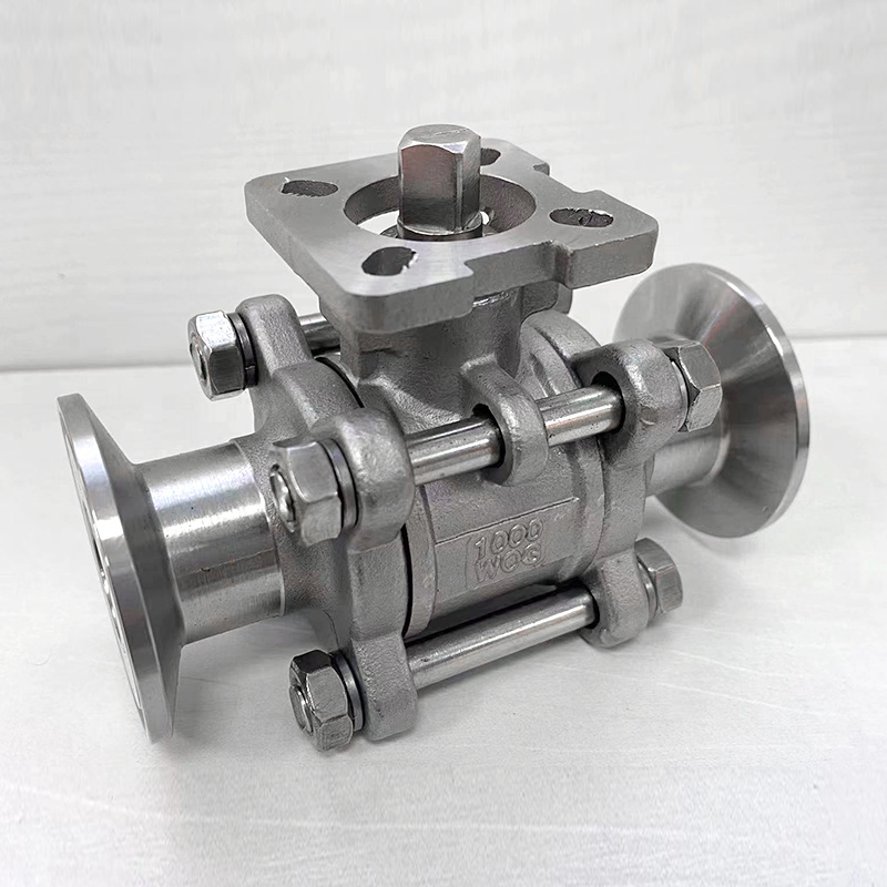 Stainless Steel 3 Piece Clamp Ball Valve with ISO 5211