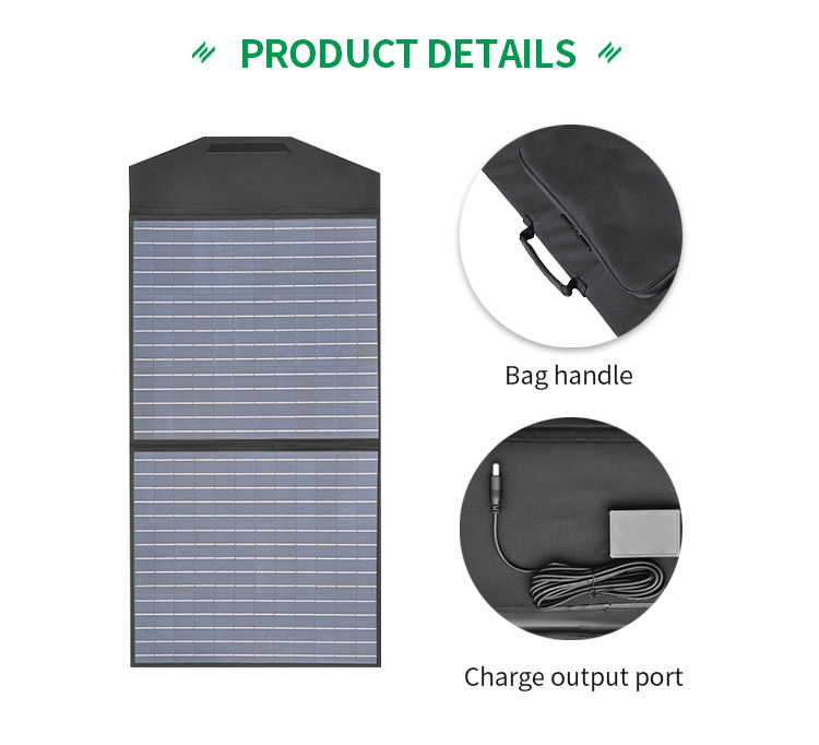 100w Portable Solar Panel Kit Outdoor Foldable Black / Camouflage