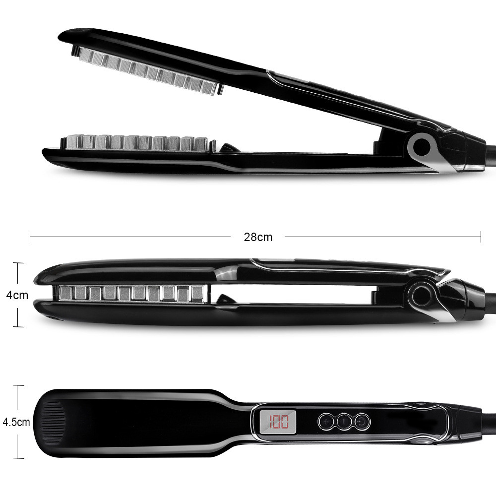 Auto Off 50W Titanium Flat Iron Hair Straightener Brush