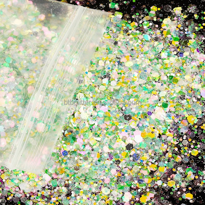 Solvent Resistant Plastic Craft Glitter Chunky Spring Glitter for Resin Art Nail Body Face Eye Makeup Made in Europe