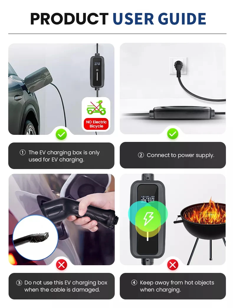 3.5kw 7kw 8.8kw 40A Tesla Ev Charger AV Portable Mobile Electric Car Charger