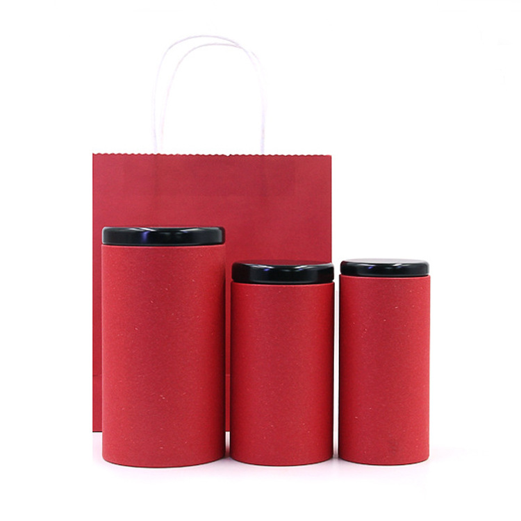 Tin Cover Paper Tube Packaging For Tea Gift With Bags