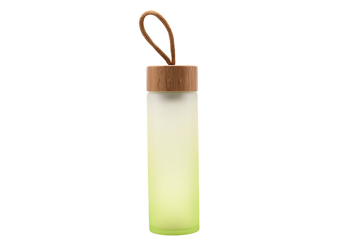 Portable Unbreakable Glass Water Bottle Borosilicate Glass Water Bottle With Bamboo Lid
