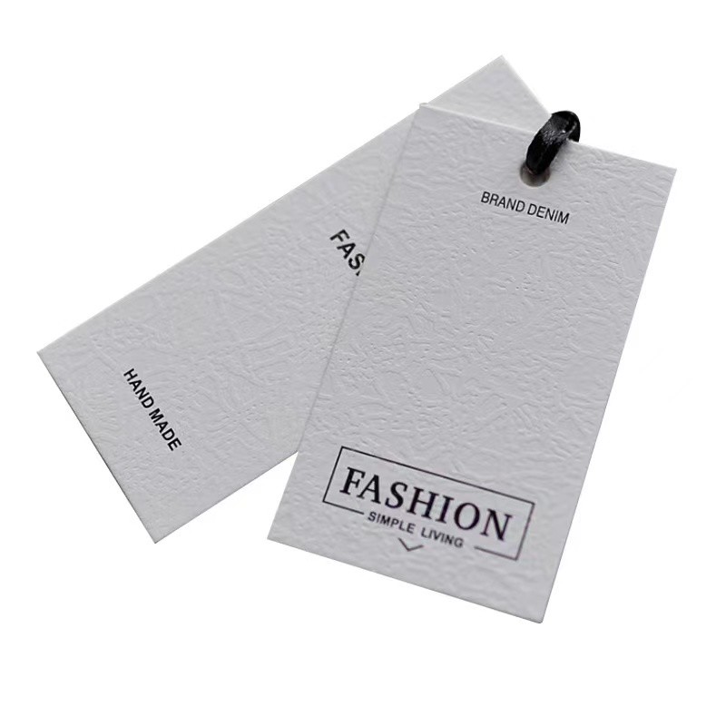 White Round Two Pieces Marble Gilded Coated Paper Hang Tags For Clothing Logo