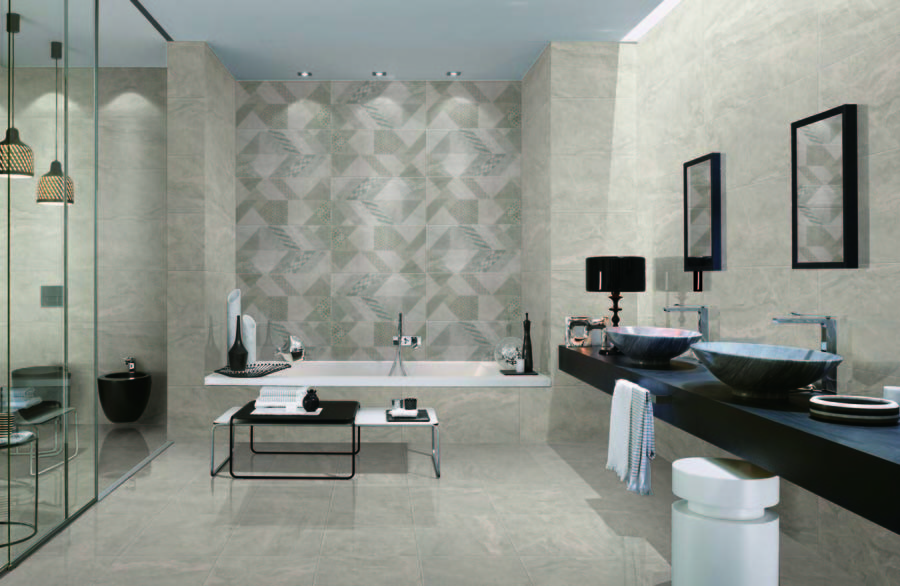 Matte Surface Porcelain Kitchen Floor Tiles / Grey Ceramic Floor Tiles