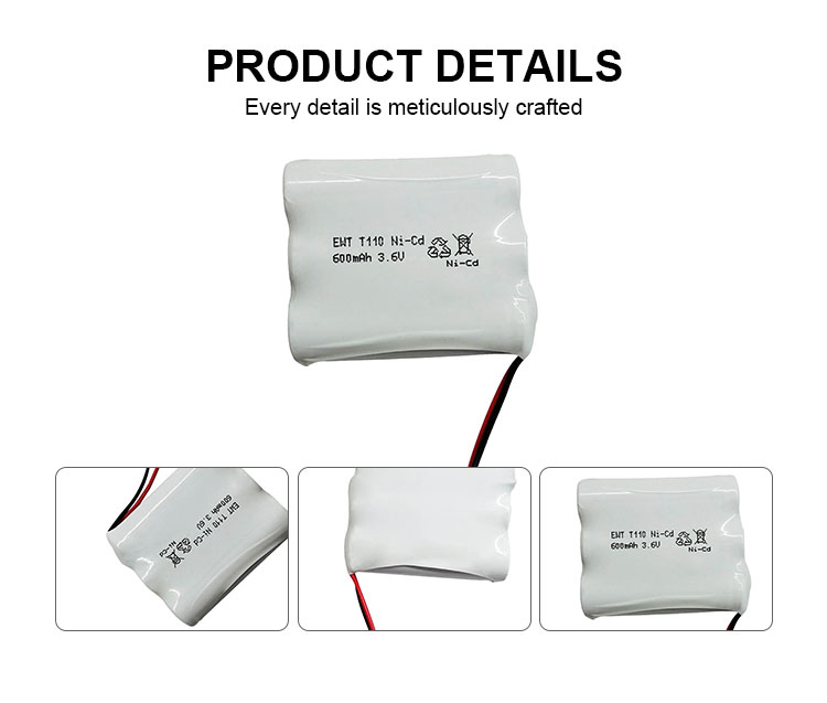 Rechargeable Nickel Cadmium Battery 800mAh 3.6v 600mah Nicd Battery