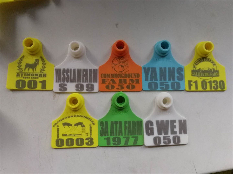 Waterproof Livestock Ear Tag for Cattle and Pig Identification in Yellow
