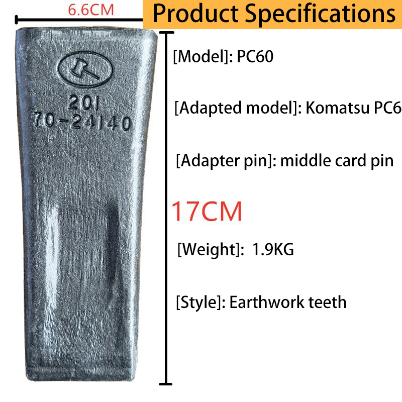 Forging Iron Bolt Bucket Teeth PC60 Rock Teeth For Excavator Bucket