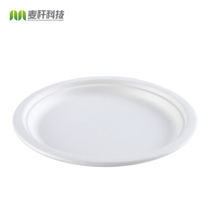 Custom eco friendly round party paper plate 7 inch biodegradable disposable sugarcane bagasse plate