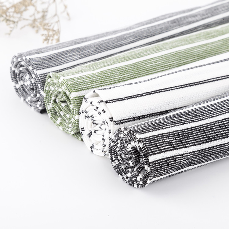 Not Easy To Pill Soft Striped Cotton Fabric Refreshing Single Jersey For Tcasual Wear