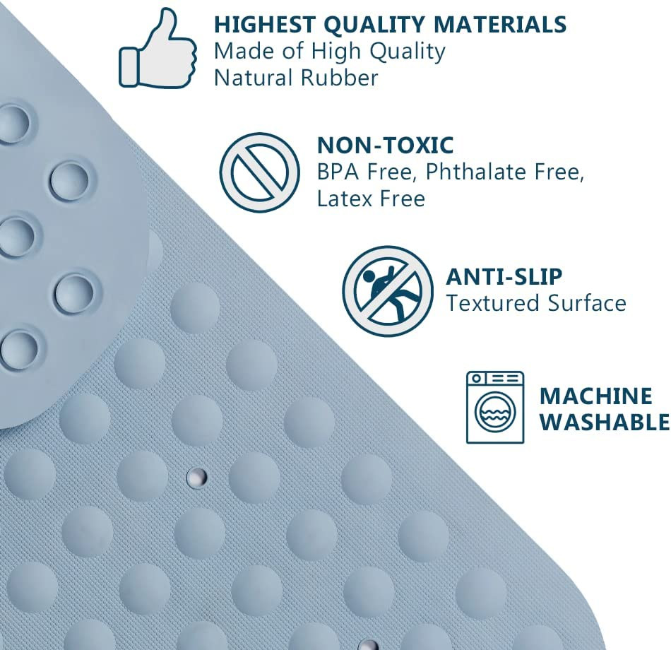 Practical Reusable Silicone Bathroom Mat , Lightweight Suction Mat For Shower