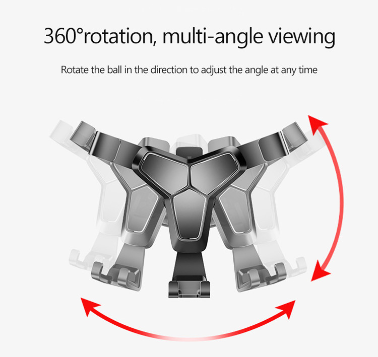 360 Degree Rotation Smart Phone Holder 0.1kg Adjustable Gravity Car Phone Holder Bracket