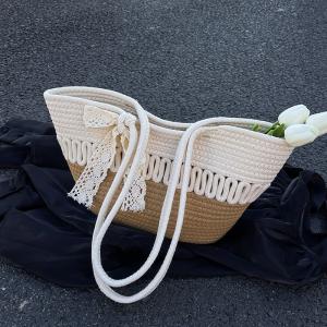 Buy cheap Large-Capacity Beach Bag Fashion All-Match Commuter Tote Bag Niche Weaving Portable Foreign Style Shoulder Bag product