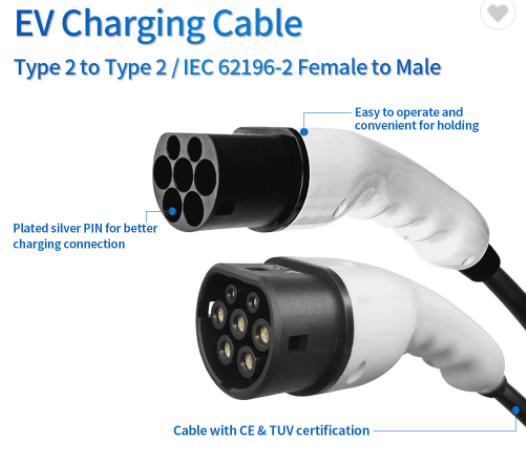 16A 7 Way Plug EV Charging Connector Dc Fast Mode 3 IEC 62196
