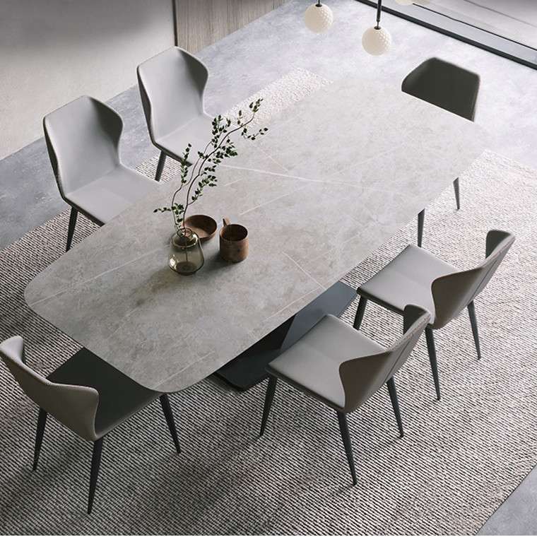 Wholesale Stylish Stainless Steel Dining Tables With Marble Surfaces