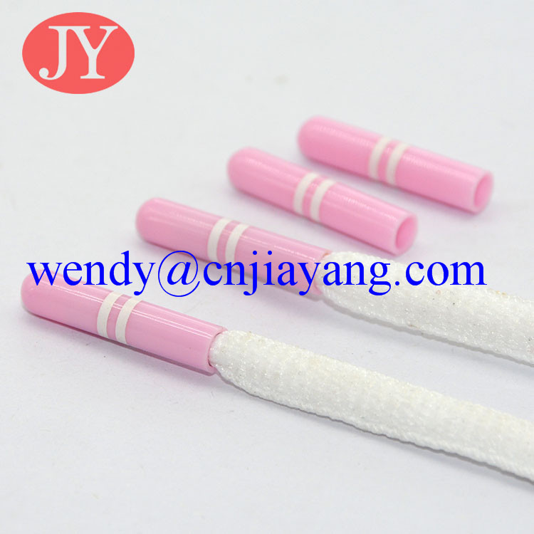 Custom color and Rolling pring logo custom logo plastic aglet for garment hoodies cord