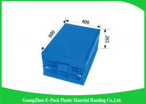 China Collapsible Storage Crate With Attached Lids , Portable Plastic Folding Storage Boxes on sale