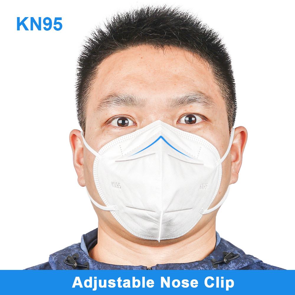 Folding Half Face White KN95 Respirator Mask